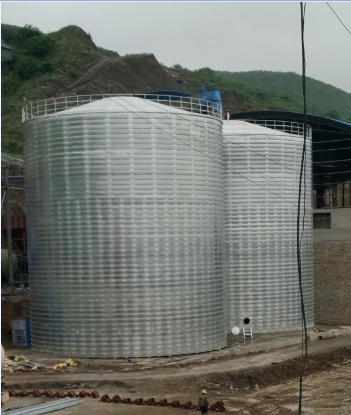 万安粮食钢板仓的安装全过程不用热焊接